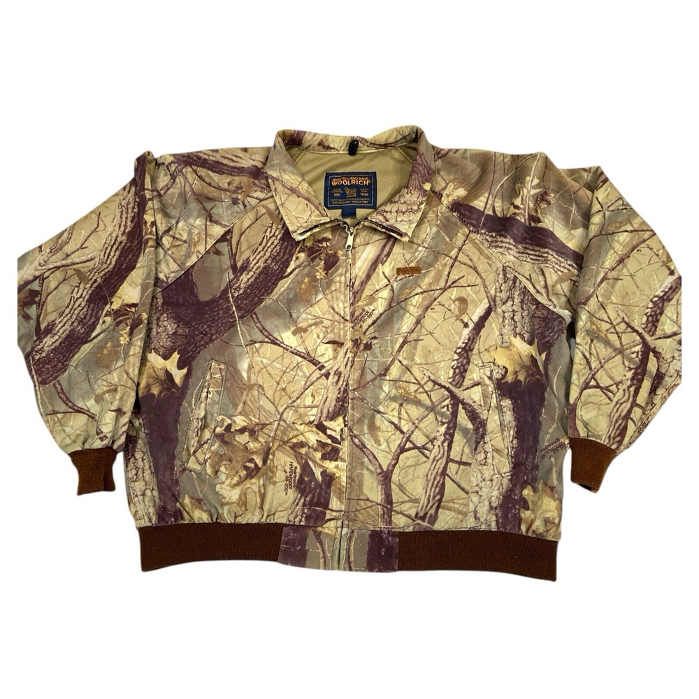 Vintage Woolrich Camo Realtree Hardwoods 20-200 Hunting Jacket Saddle Cloth XL